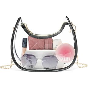 Clear Bag for Stadium Events, Small Crescent Underarm Purse, Shoulder Bag Handbag for Women Transparent, Concert Bag in Kuwait
