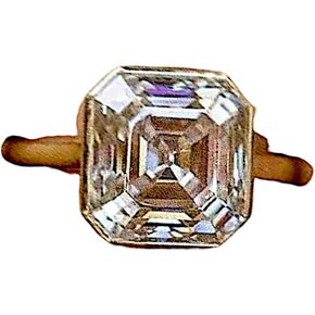 2.5 CT ASSCHER CUT MOISSANITE ENIGANGE ENIGANGE RING FRING ، SOLITAIRE LANDLAND GDEET Jewelry ، 14K Solid Gold Form in Kuwait
