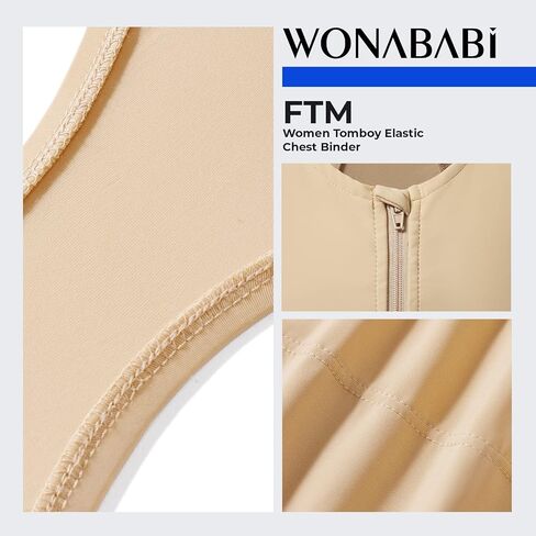 Wonababi Chest Binder Corsets for Transgender, Binder Trans with Zipper Flat Tank Top bustiers in Saudi Arabia