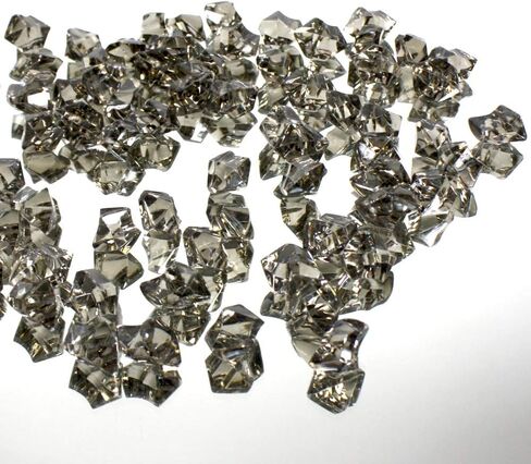 WGV Acrylic Ice Rock Crystals Gems لتنثير المائدة ، حشو المزهرية ، الزفاف ، المأدبة ، الحفلات ، الحدث ، ديكور عيد الميلاد (حوالي 150 قطعة لكل حقيبة) ، حقيبة واحدة ، 1 رطل ، فضية in Kuwait