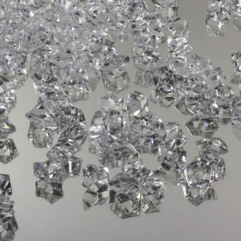WGV Acrylic Ice Rock Crystals Gems لتنثير المائدة ، حشو المزهرية ، الزفاف ، المأدبة ، الحفلات ، الحدث ، ديكور عيد الميلاد (حوالي 150 قطعة لكل حقيبة) ، حقيبة واحدة ، 1 رطل ، فضية in Kuwait