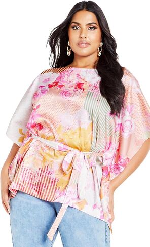City Chic Women's Plus Size Top-Sunset Print in Saudi Arabia