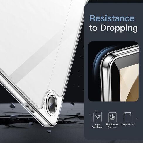 JETech Clear Case for Samsung Galaxy Tab A9 8.7-Inch, Anti-Yellowing Transparent Shockproof Slim Tablet Cover with Hard PC Back and Soft TPU Bumper (Clear) in Kuwait