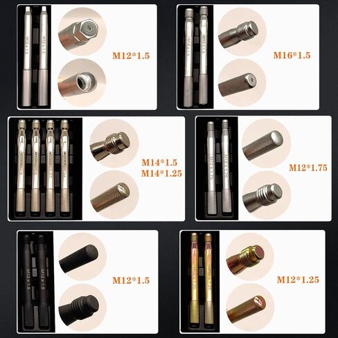 14Pcs Wheel Stud Alignment Pin Set, Wheel Hanger Rim Stud Bolt Nut, Wheel Balancing Tool for Vehicles, Hub Fixing Positioning Rod, Guide Studs, Rim Stud Pilot Pin, Tire Change Guide Tool in Kuwait