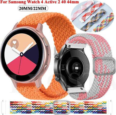 HAZELS Nylon Smart Watch Band for 20mm 22mm Universal Braided Solo Loop Bracelet Watch4 40 44 Classic 46 42mm Strap (Color : Preto, Size : 20mm Universal) in Saudi Arabia