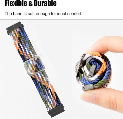 HAZELS Nylon Smart Watch Band for 20mm 22mm Universal Braided Solo Loop Bracelet Watch4 40 44 Classic 46 42mm Strap (Color : Preto, Size : 20mm Universal) in Saudi Arabia