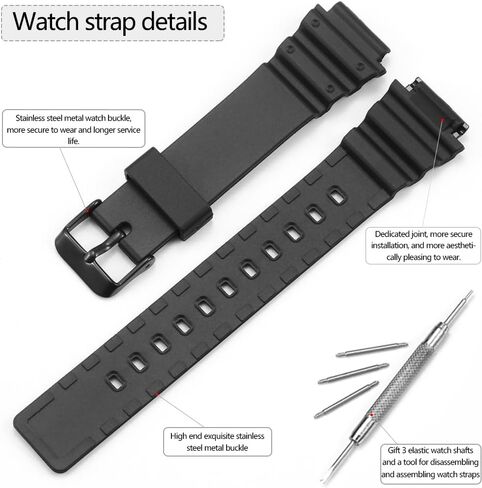 MRW200H Series Watchbands Compatible with Casio MRW-200H Resin Watch Strap Stainless steel Pin Buckle Replacemnet Bracelet in Kuwait