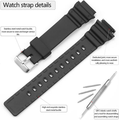 MRW200H Series Watchbands Compatible with Casio MRW-200H Resin Watch Strap Stainless steel Pin Buckle Replacemnet Bracelet in Kuwait