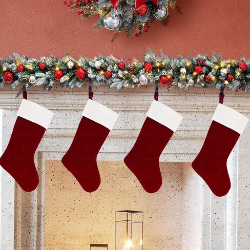 Haute Decor The Original MantleClip® Stocking Holder - 4 Pack (Glitter Red) - Hang Christmas Stockings Safely and Securely from Mantels Up to 3 Inches Thick in Kuwait