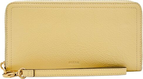 Fossil Logan Zip Around Clutch Wallet, Black/Leopard in Kuwait