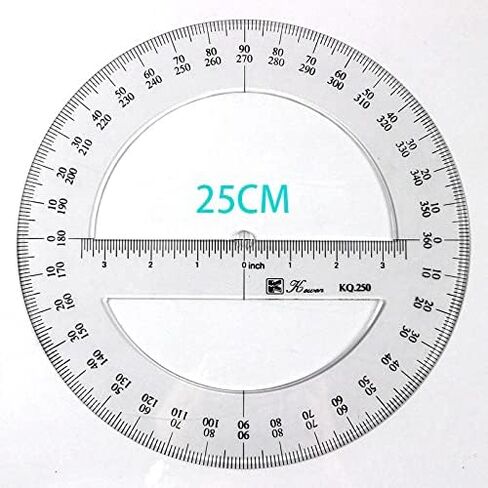 360 Degree Protractor Round Ruler Gauge Angular Drafting Tools Circle Protractor for School Education Office Classroom 11.8 Inch in Kuwait