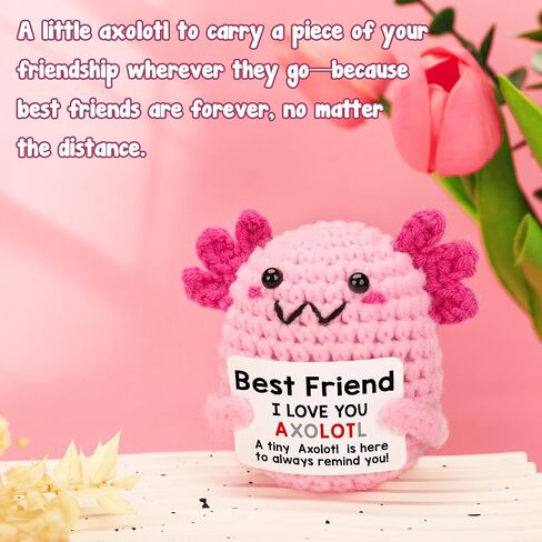 Teacher Appreciation Gift, Mini Handmade Crochet Axolotl Gift for Teachers, Daycare, Best for Christmas, Valentines, Birthday, Easter, Stocking Stuffers in Saudi Arabia