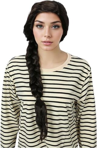 Long Black Braid Wig for Women Halloween Costume Party Synthetic Wigs in Kuwait