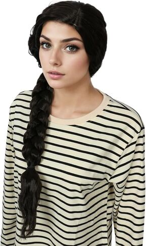 Long Black Braid Wig for Women Halloween Costume Party Synthetic Wigs in Kuwait