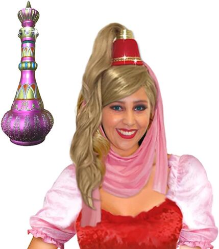 Sanctuarie تصمم جيني The Genie Wig Hat & Ponytail فقط ، (لا angs/underwig) لأزياء الهالوين in Kuwait