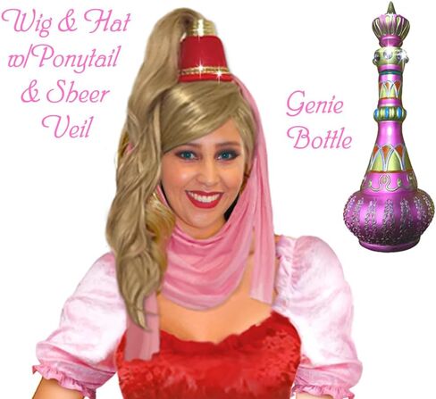 Sanctuarie تصمم جيني The Genie Wig Hat & Ponytail فقط ، (لا angs/underwig) لأزياء الهالوين in Kuwait