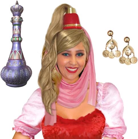 Sanctuarie تصمم جيني The Genie Wig Hat & Ponytail فقط ، (لا angs/underwig) لأزياء الهالوين in Kuwait
