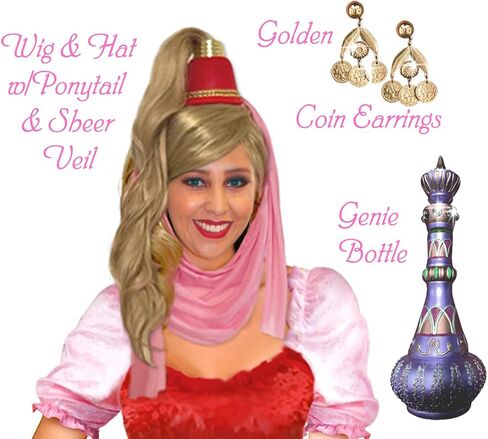 Sanctuarie تصمم جيني The Genie Wig Hat & Ponytail فقط ، (لا angs/underwig) لأزياء الهالوين in Kuwait