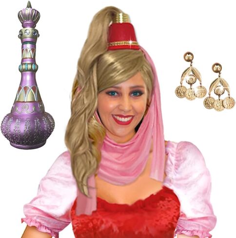 Sanctuarie تصمم جيني The Genie Wig Hat & Ponytail فقط ، (لا angs/underwig) لأزياء الهالوين in Kuwait