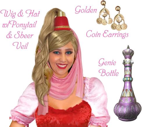 Sanctuarie تصمم جيني The Genie Wig Hat & Ponytail فقط ، (لا angs/underwig) لأزياء الهالوين in Kuwait