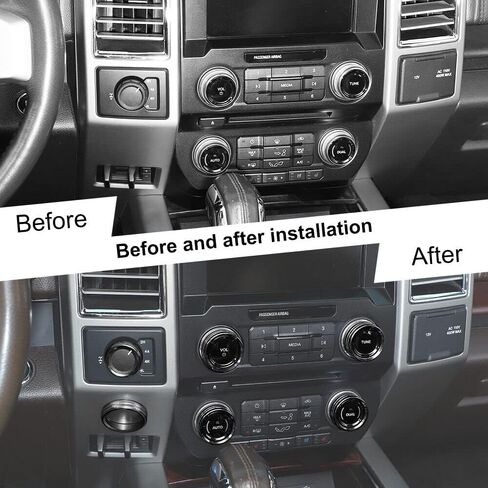 ERIDANUS for Ford F150 XLT 2016 2017 2018 2019 (Not for 2021 2022) Air Conditioner Switch & Trailer & 4WD & VOL Knob Button Trim (Black) Aluminum 6 PCS in Saudi Arabia