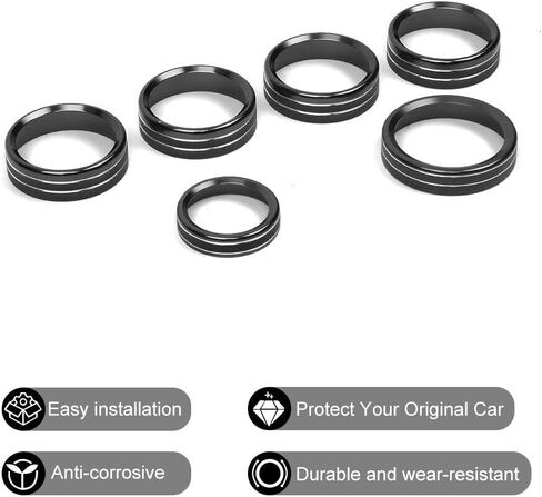 ERIDANUS for Ford F150 XLT 2016 2017 2018 2019 (Not for 2021 2022) Air Conditioner Switch & Trailer & 4WD & VOL Knob Button Trim (Black) Aluminum 6 PCS in Saudi Arabia