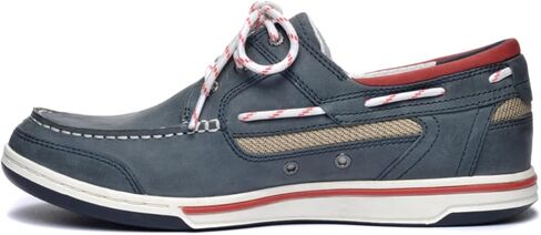 Sebago Triton Three Eyelets Boat Shoes - Waxed Nubuck Leather Moccasins with Breathable Mesh Lining, Comfy EVA Insole, and Rubber Outsole in Kuwait