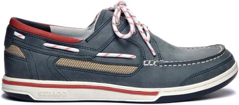 Sebago Triton Three Eyelets Boat Shoes - Waxed Nubuck Leather Moccasins with Breathable Mesh Lining, Comfy EVA Insole, and Rubber Outsole in Saudi Arabia