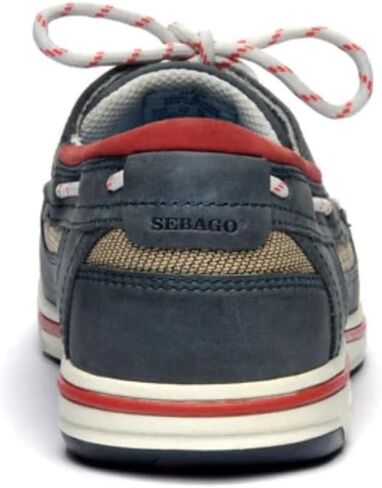 Sebago Triton Three Eyelets Boat Shoes - Waxed Nubuck Leather Moccasins with Breathable Mesh Lining, Comfy EVA Insole, and Rubber Outsole in Saudi Arabia