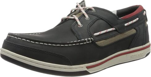 Sebago Triton Three Eyelets Boat Shoes - Waxed Nubuck Leather Moccasins with Breathable Mesh Lining, Comfy EVA Insole, and Rubber Outsole in Saudi Arabia
