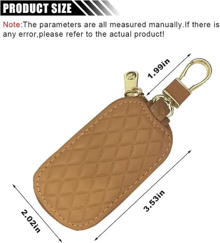 Car Key Case, Universal Vehicle Genuine Leather Key Fob Cover, Remote Car Key Holder with Metal Hook, Car Keyring Zipper Bag (Black) in Saudi Arabia