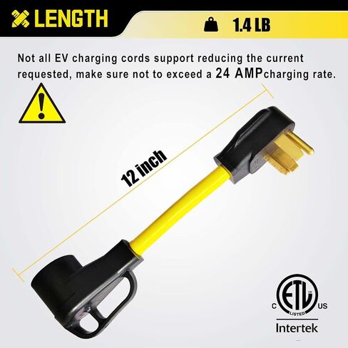 NEMA 10-30P to 14-50R EV Charger Adapter, 220V Dryer Plug Adapter 3 Prong to 4 Prong 30 Amp to 50 Amp, Compatible with Tesla, Female with Grip Handle in Saudi Arabia