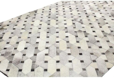Handmade-Collection || Cowhide Leather 100% Natural Cowhide Rug| Handmade Cowhide Patchwork Area Rug |Real Cowhide Runner | Leather Cowhide Carpet Home Decor (2.5x8 Feet Runner) in Saudi Arabia