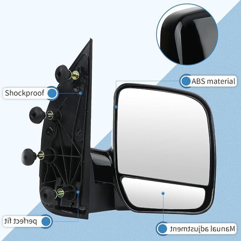 ECCPP Side Mirrors استبدال FIT E150 E250 E350 E450 E550 Econoline Van Towing Mirror لعام 2002 2003 2004 2005 2007 2007 (Side Prastenger (RH)) in Saudi Arabia