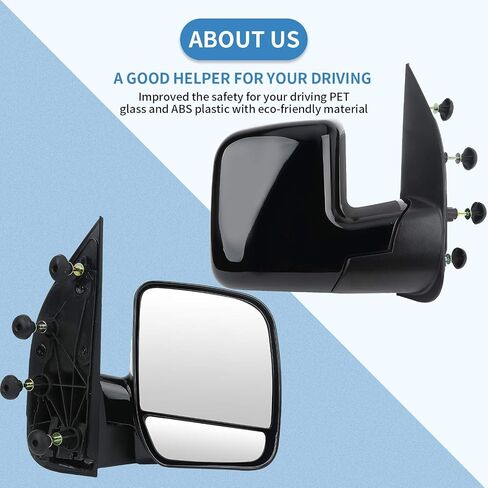 ECCPP Side Mirrors استبدال FIT E150 E250 E350 E450 E550 Econoline Van Towing Mirror لعام 2002 2003 2004 2005 2007 2007 (Side Prastenger (RH)) in Saudi Arabia
