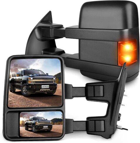 Scitoo Towing Mirrors Power Heated W/Smoke Signal for 03-07 Fit Ford Super Duty Side View Mirror Pair Set in Saudi Arabia