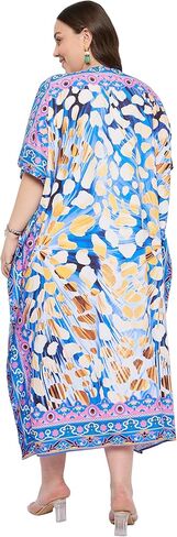 زائد الحجم نساء كافيتان فستان كيمونو الأكمام غير الرسمية فساتين ماكسي شاطئ تستر للسيدات in Kuwait