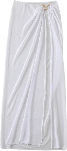 Milumia Women's Ring Mesh Cover Up Maxi Skird Sexy Shute Beach Coverup Bodycon Long Varts in Kuwait