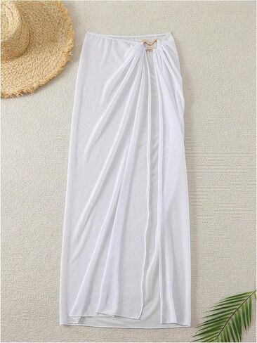 Milumia Women's Ring Mesh Cover Up Maxi Skird Sexy Shute Beach Coverup Bodycon Long Varts in Kuwait