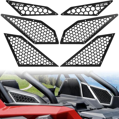 Sautvs Cover Aluminium Cover Cover Cover Grill for Polaris RZR Pro XP/RZR Turbo R 2020-2024 ، غطاء حماية مدخلات المحرك المعدني السوداء ، وتدفق الهواء المحسّن (6pcs) in Saudi Arabia