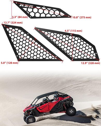 Sautvs Cover Aluminium Cover Cover Cover Grill for Polaris RZR Pro XP/RZR Turbo R 2020-2024 ، غطاء حماية مدخلات المحرك المعدني السوداء ، وتدفق الهواء المحسّن (6pcs) in Saudi Arabia