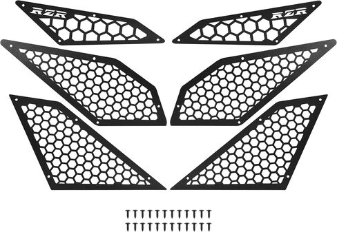Sautvs Cover Aluminium Cover Cover Cover Grill for Polaris RZR Pro XP/RZR Turbo R 2020-2024 ، غطاء حماية مدخلات المحرك المعدني السوداء ، وتدفق الهواء المحسّن (6pcs) in Saudi Arabia