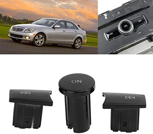Aramox Car Volume Buttons, 3pcs Multimedia Knob Control Button Volume Buttons Car Accessories Replacement for Benz ML GL Class 2012?2015(Piano Black) in Saudi Arabia