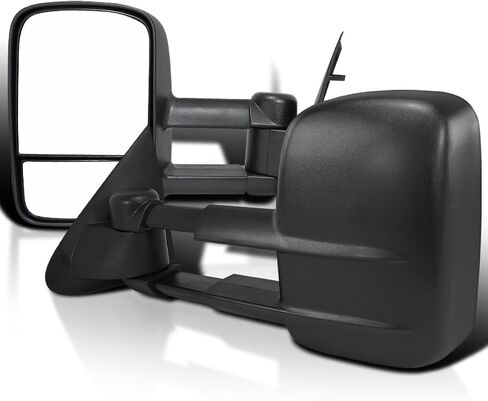 Spec-D Tuning Black Power Telescoping Side Towing Mirrors Compatible with 1997-2003 Ford F150 Light Duty Left + Right Pair in Saudi Arabia