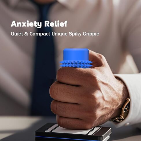 Little Ouchies تململ - سلسلة مفاتيح محفزة بحجم الجيب مع تصميم Grippie spiky ، لعبة القلق وتخفيف الإجهاد للبالغين ، هدايا فريدة من نوعها للأصدقاء والعائلة (أسود) in Kuwait