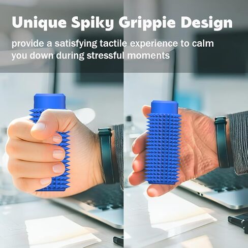 Little Ouchies تململ - سلسلة مفاتيح محفزة بحجم الجيب مع تصميم Grippie spiky ، لعبة القلق وتخفيف الإجهاد للبالغين ، هدايا فريدة من نوعها للأصدقاء والعائلة (أسود) in Kuwait