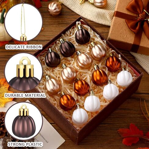 36 Pcs Fall Pumpkin Hanging Ornament Thanksgiving Pumpkin Tree Decorations Mini Pumpkin Ball Decorations Farmhouse Fall Ornaments for Small Tree for Autumn Thanksgiving Halloween Christmas in Saudi Arabia