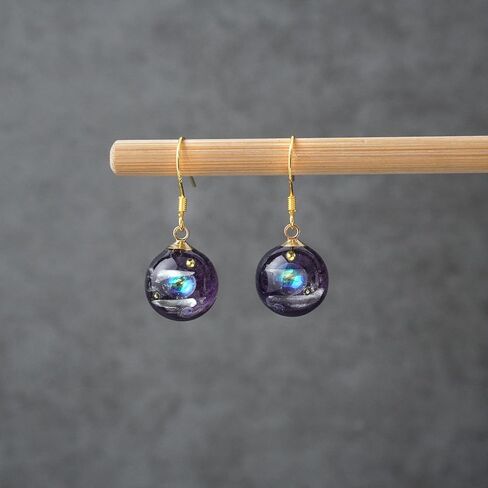 خطافات أذن مجرة ​​المصنوعة يدويًا - تصميم كوكب مصنوع يدويًا مع مسارات النجوم المعدنية ، والمجوهرات الإبداعية للنساء ، وهدية فريدة لمحبي علم الفلك in Kuwait