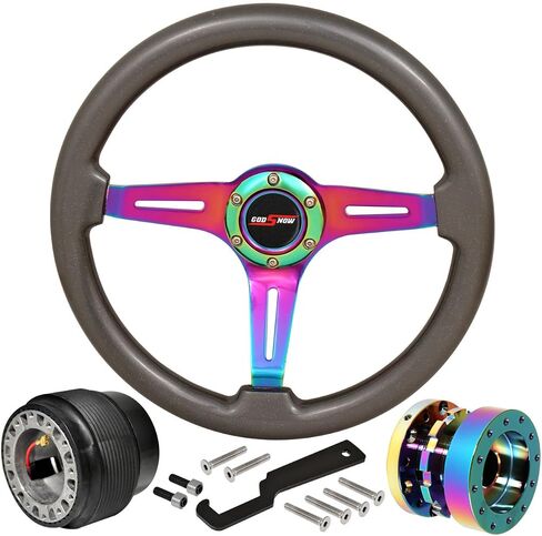 موزعو AJP 345mm 6-Bolt عجلة القيادة محول محول الموسع Godsnow Horn ترقية الاستبدال متوافق/استبدال Civic Integra del Sol in Kuwait