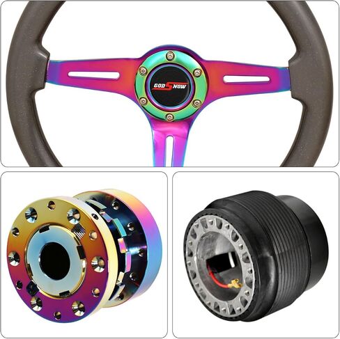موزعو AJP 345mm 6-Bolt عجلة القيادة محول محول الموسع Godsnow Horn ترقية الاستبدال متوافق/استبدال Civic Integra del Sol in Kuwait